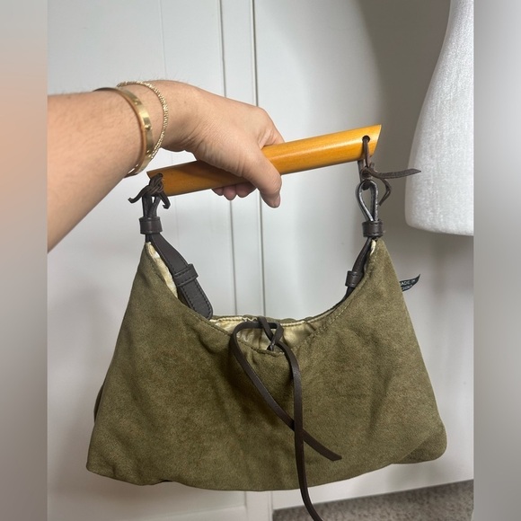 Latico Handbags - Latico Olive Green Suede hand bag